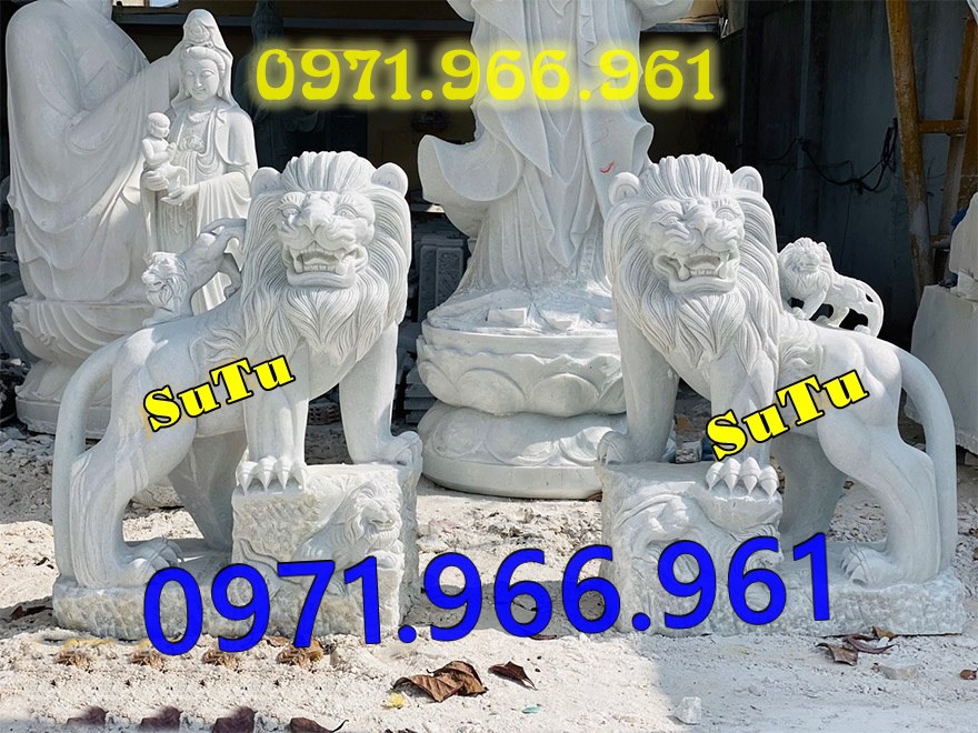 mẫu sư tử đá tự nhiên nguyên khối phong thủy trước cổng, sư bằng đá trắng canh cổng, trấn trạch, sư tử đá xanh trước cổng nhà thờ họ, trấn yểm, sư tử đá vàng canh cổng trước biệt thự cao cấp, sư tử bằng đá được điêu khắc tinh sảo theo yêu cầu khách hàng