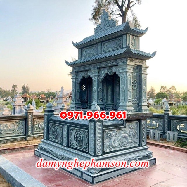 mẫu mộ đôi bằng đá tự nhiên nguyên khối để tro cốt ông bà hay cha mẹ cao cấp, mộ đôi cải táng, hỏa táng bằng đá xanh ấn độ nhập khẩu, mẫu mộ đôi vợ chồng được chạm khắc hoa văn tinh xảo bền đẹp, mẫu mộ đôi bằng đá đẹp hợp phong thủy theo yêu cầu khách hàng