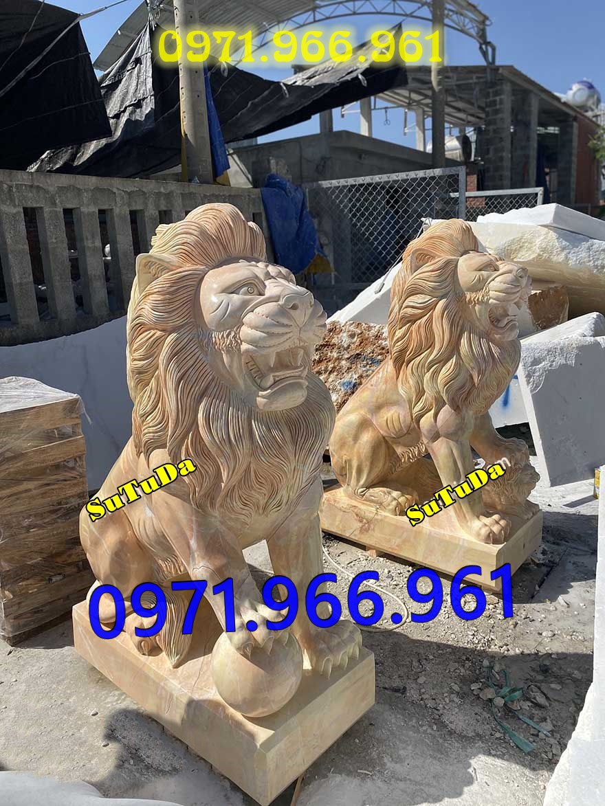 mẫu sư tử đá tự nhiên nguyên khối phong thủy trước cổng, sư bằng đá trắng canh cổng, trấn trạch, sư tử đá xanh trước cổng nhà thờ họ, trấn yểm, sư tử đá vàng canh cổng trước biệt thự cao cấp, sư tử bằng đá được điêu khắc tinh sảo theo yêu cầu khách hàng 