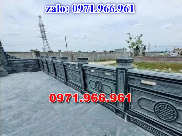 lan can bằng đá tự nhiên nguyên khối nhà thờ họ hay từ đường, lan can đá xanh rêu cho khu lăng mộ gia đình, nghĩa trang, khu lịch tâm linh, lan can khu biệt thự sân vườn được chạm khắc hoa văn tinh xảo theo yêu cầu, lan can tường rào đá phong thủy, trấn trạch, cao cấp, bền đẹp, giá rẻ cho khách hàng