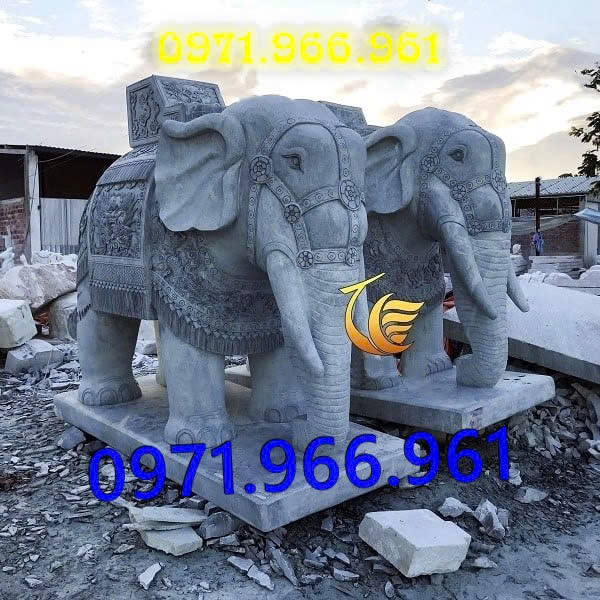 voi bằng đá tự nhiên nguyên khối canh cổng phong thủy trước nhà, voi đá sân vườn, trang trí khu biệt thự, voi đá nhà thờ họ, trấn trạch khu lăng mộ, voi đá phong thủy mang tài lộc, thịnh vượng, bình an, voi đá đặt trước cửa công ty, trang trí trong các công trình tâm linh