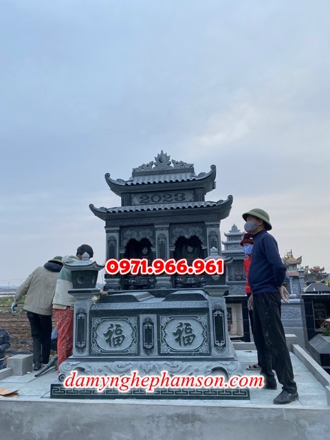 mẫu mộ đôi bằng đá tự nhiên nguyên khối để tro cốt ông bà hay cha mẹ cao cấp, mộ đôi cải táng, hỏa táng bằng đá xanh ấn độ nhập khẩu, mẫu mộ đôi vợ chồng được chạm khắc hoa văn tinh xảo bền đẹp, mẫu mộ đôi bằng đá đẹp hợp phong thủy theo yêu cầu khách hàng