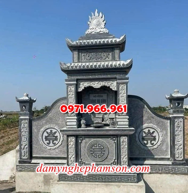 mẫu lăng thờ cho khu lăng mộ gia đình đá tự nhiên nguyên khối đẹp, lăng thờ đá phong thủy cho dòng họ cao cấp, lăng thờ được chạm khắc hoa văn tinh xảo tạo lên sự trang nghiêm cho gia đình, chuyên tư vấn và thiết kế lăng thờ bằng đá theo yêu cầu khách hàng