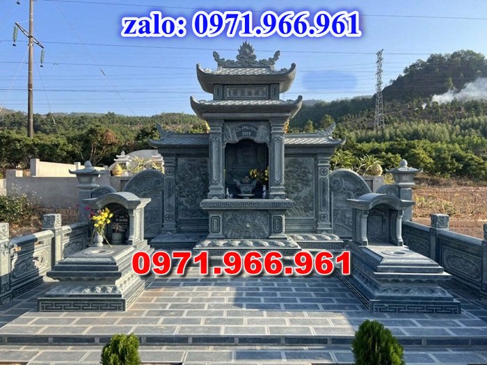 mẫu nghĩa trang nhà mồ cho khu lăng mộ dòng họ, gia đình bằng đá xanh rêu, xanh đen đẹp nhất hiện nay, khu nghĩa trang bằng đá tự nhiên nguyên khối chất lượng cao, khu nghĩa trang nhà mồ đá phong thủy chuẩn tâm linh được chạm khắc hoa văn tinh xảo theo yêu cầu khách hàng