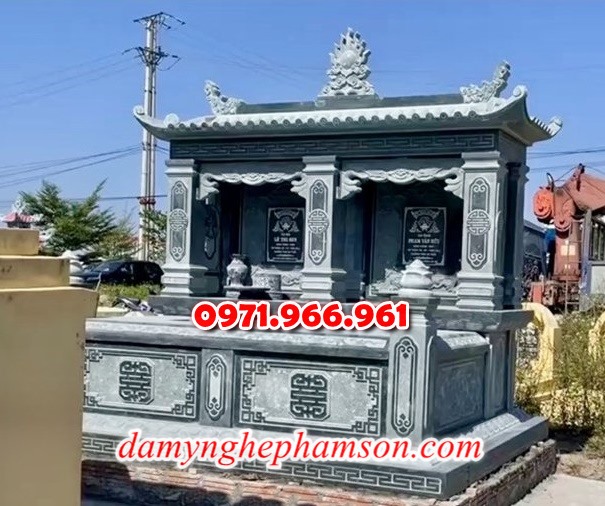 mẫu mộ đôi bằng đá tự nhiên nguyên khối để tro cốt ông bà hay cha mẹ cao cấp, mộ đôi cải táng, hỏa táng bằng đá xanh ấn độ nhập khẩu, mẫu mộ đôi vợ chồng được chạm khắc hoa văn tinh xảo bền đẹp, mẫu mộ đôi bằng đá đẹp hợp phong thủy theo yêu cầu khách hàng
