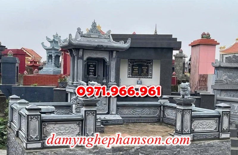 mẫu nghĩa trang nhà mồ cho khu lăng mộ dòng họ, gia đình bằng đá xanh rêu, xanh đen đẹp nhất hiện nay, khu nghĩa trang bằng đá tự nhiên nguyên khối chất lượng cao, khu nghĩa trang nhà mồ đá phong thủy chuẩn tâm linh được chạm khắc hoa văn tinh xảo theo yêu cầu khách hàng