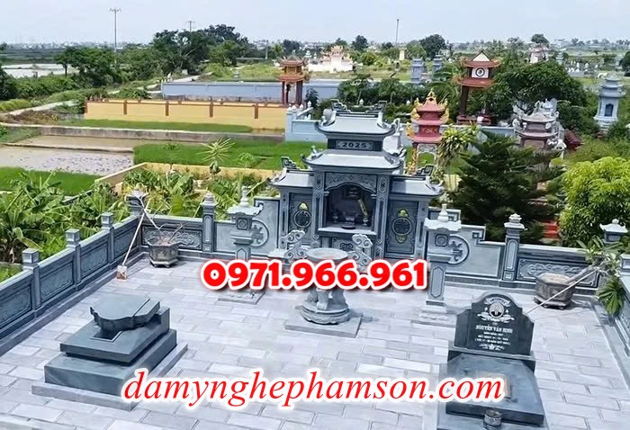 mẫu nghĩa trang nhà mồ cho khu lăng mộ dòng họ, gia đình bằng đá xanh rêu, xanh đen đẹp nhất hiện nay, khu nghĩa trang bằng đá tự nhiên nguyên khối chất lượng cao, khu nghĩa trang nhà mồ đá phong thủy chuẩn tâm linh được chạm khắc hoa văn tinh xảo theo yêu cầu khách hàng