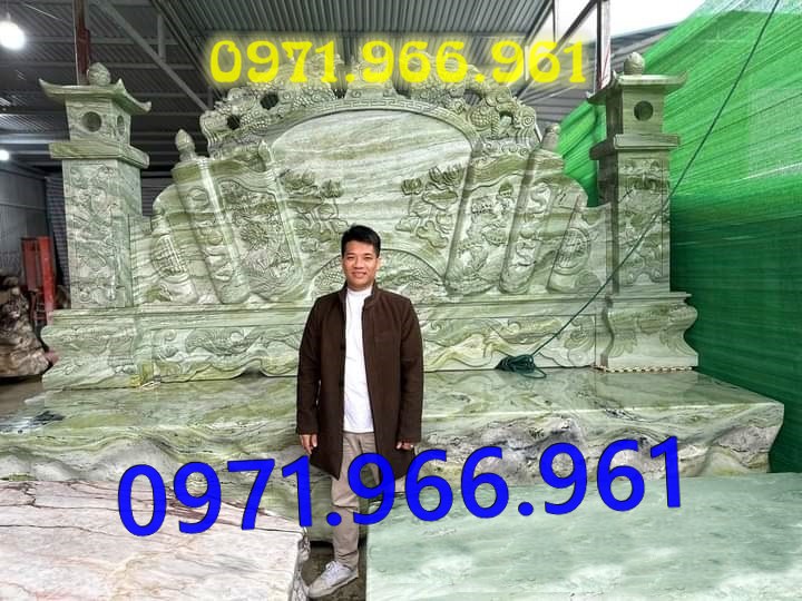 cuốn thư hay còn gọi bức bình phong trấn trạch bằng đá tự nhiên nguyên khối được đặt trong sân nhà thờ họ,bức cuốn thư chạm rồng phượng trước khu tâm linh đình làng, bức bình phong phong thủy đá xanh rêu trước khu lăng mộ gia đình đẹp, chuyên thiết kế cuốn thư bình phong theo yêu cầu khách hàng