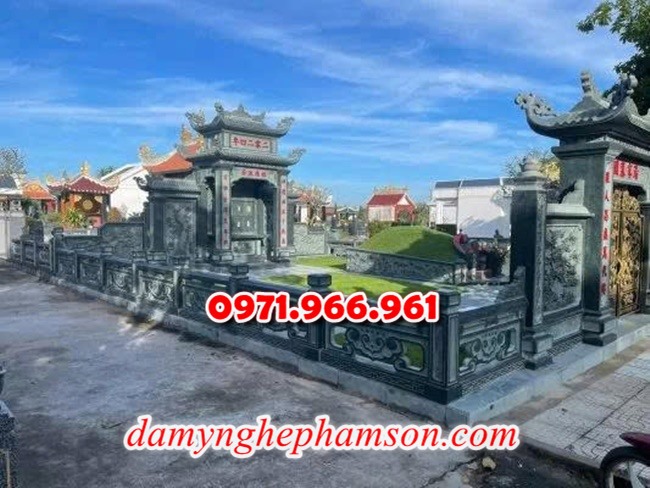 mẫu nghĩa trang nhà mồ cho khu lăng mộ dòng họ, gia đình bằng đá xanh rêu, xanh đen đẹp nhất hiện nay, khu nghĩa trang bằng đá tự nhiên nguyên khối chất lượng cao, khu nghĩa trang nhà mồ đá phong thủy chuẩn tâm linh được chạm khắc hoa văn tinh xảo theo yêu cầu khách hàng