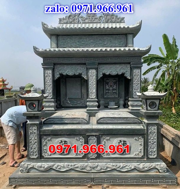 mẫu mộ đôi bằng đá tự nhiên nguyên khối để tro cốt ông bà hay cha mẹ cao cấp, mộ đôi cải táng, hỏa táng bằng đá xanh ấn độ nhập khẩu, mẫu mộ đôi vợ chồng được chạm khắc hoa văn tinh xảo bền đẹp, mẫu mộ đôi bằng đá đẹp hợp phong thủy theo yêu cầu khách hàng