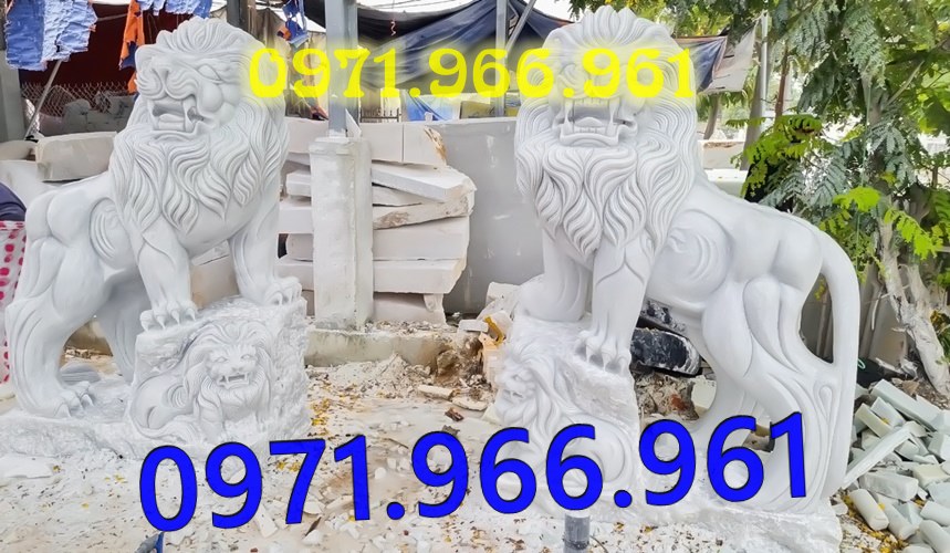 mẫu sư tử đá tự nhiên nguyên khối phong thủy trước cổng, sư bằng đá trắng canh cổng, trấn trạch, sư tử đá xanh trước cổng nhà thờ họ, trấn yểm, sư tử đá vàng canh cổng trước biệt thự cao cấp, sư tử bằng đá được điêu khắc tinh sảo theo yêu cầu khách hàng
