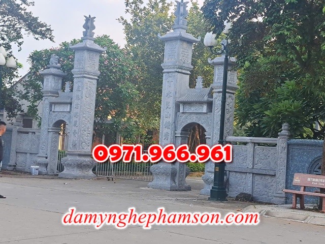 mẫu cổng đá xanh tự nhiên nguyên khối, cổng đá trước nhà thờ từ đường dòng họ, cổng đá tam quan đình làng khu tâm linh chùa, cổng đá hợp phong thủy khu lăng mộ gia đình, cổng đá nhà cổ khu biệt thự theo khách hàng 
