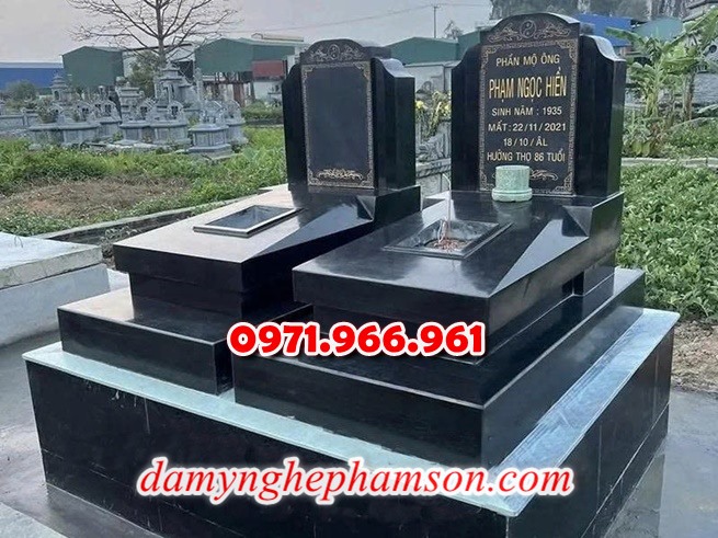 mẫu mộ đôi bằng đá tự nhiên nguyên khối để tro cốt ông bà hay cha mẹ cao cấp, mộ đôi cải táng, hỏa táng bằng đá xanh ấn độ nhập khẩu, mẫu mộ đôi vợ chồng được chạm khắc hoa văn tinh xảo bền đẹp, mẫu mộ đôi bằng đá đẹp hợp phong thủy theo yêu cầu khách hàng