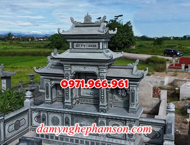 mẫu nghĩa trang nhà mồ cho khu lăng mộ dòng họ, gia đình bằng đá xanh rêu, xanh đen đẹp nhất hiện nay, khu nghĩa trang bằng đá tự nhiên nguyên khối chất lượng cao, khu nghĩa trang nhà mồ đá phong thủy chuẩn tâm linh được chạm khắc hoa văn tinh xảo theo yêu cầu khách hàng