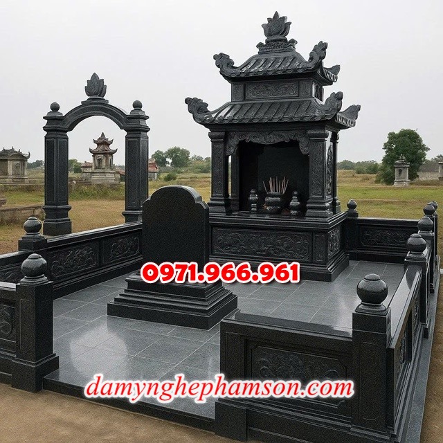 mẫu lăng thờ cho khu lăng mộ gia đình đá tự nhiên nguyên khối đẹp, lăng thờ đá phong thủy cho dòng họ cao cấp, lăng thờ được chạm khắc hoa văn tinh xảo tạo lên sự trang nghiêm cho gia đình, chuyên tư vấn và thiết kế lăng thờ bằng đá theo yêu cầu khách hàng