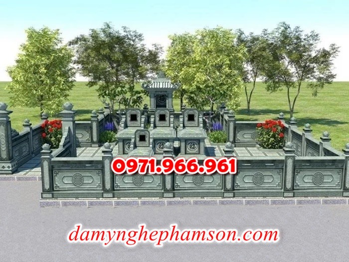 mẫu nghĩa trang nhà mồ cho khu lăng mộ dòng họ, gia đình bằng đá xanh rêu, xanh đen đẹp nhất hiện nay, khu nghĩa trang bằng đá tự nhiên nguyên khối chất lượng cao, khu nghĩa trang nhà mồ đá phong thủy chuẩn tâm linh được chạm khắc hoa văn tinh xảo theo yêu cầu khách hàng
