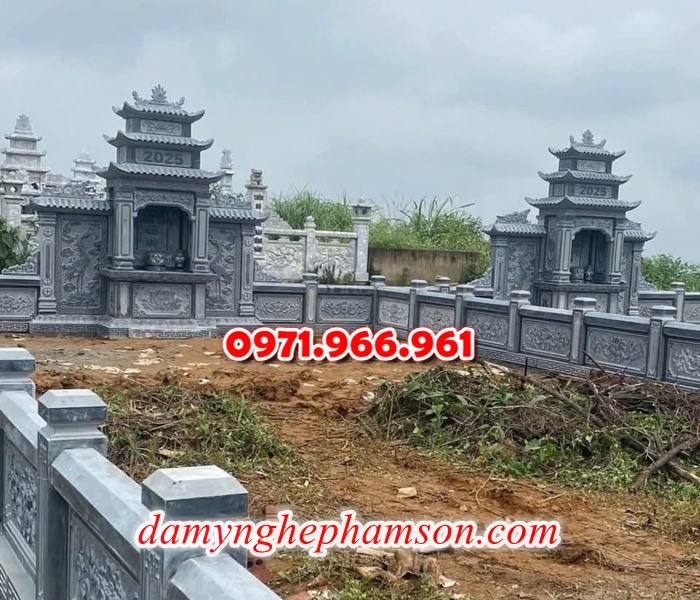 mẫu nghĩa trang nhà mồ cho khu lăng mộ dòng họ, gia đình bằng đá xanh rêu, xanh đen đẹp nhất hiện nay, khu nghĩa trang bằng đá tự nhiên nguyên khối chất lượng cao, khu nghĩa trang nhà mồ đá phong thủy chuẩn tâm linh được chạm khắc hoa văn tinh xảo theo yêu cầu khách hàng