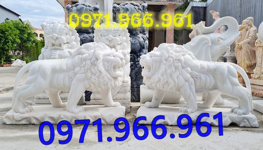 mẫu sư tử đá tự nhiên nguyên khối phong thủy trước cổng, sư bằng đá trắng canh cổng, trấn trạch, sư tử đá xanh trước cổng nhà thờ họ, trấn yểm, sư tử đá vàng canh cổng trước biệt thự cao cấp, sư tử bằng đá được điêu khắc tinh sảo theo yêu cầu khách hàng