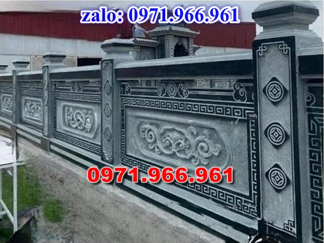lan can bằng đá tự nhiên nguyên khối nhà thờ họ hay từ đường, lan can đá xanh rêu cho khu lăng mộ gia đình, nghĩa trang, khu lịch tâm linh, lan can khu biệt thự sân vườn được chạm khắc hoa văn tinh xảo theo yêu cầu, lan can tường rào đá phong thủy, trấn trạch, cao cấp, bền đẹp, giá rẻ cho khách hàng