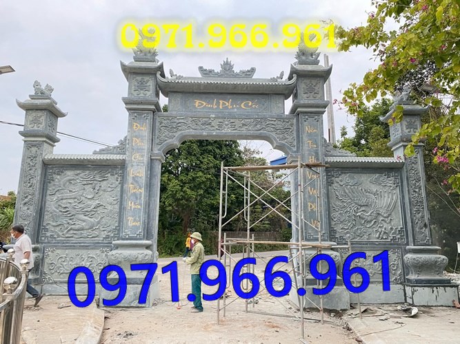 mẫu cổng đá xanh tự nhiên nguyên khối, cổng đá trước nhà thờ từ đường dòng họ, cổng đá tam quan đình làng khu tâm linh chùa, cổng đá hợp phong thủy khu lăng mộ gia đình, cổng đá nhà cổ khu biệt thự theo khách hàng