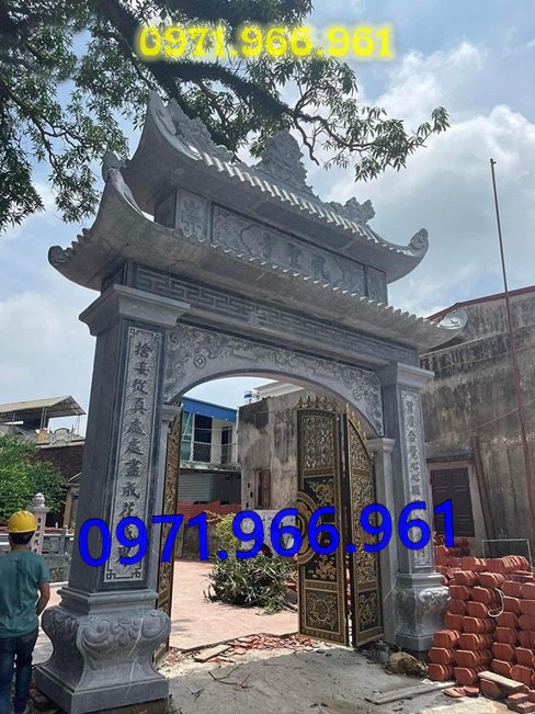 mẫu cổng đá xanh tự nhiên nguyên khối, cổng đá trước nhà thờ từ đường dòng họ, cổng đá tam quan đình làng khu tâm linh chùa, cổng đá hợp phong thủy khu lăng mộ gia đình, cổng đá nhà cổ khu biệt thự theo khách hàng 