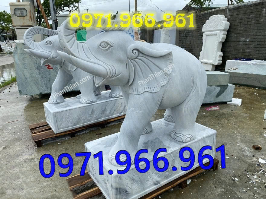 voi bằng đá tự nhiên nguyên khối canh cổng phong thủy trước nhà, voi đá sân vườn, trang trí khu biệt thự, voi đá nhà thờ họ, trấn trạch khu lăng mộ, voi đá phong thủy mang tài lộc, thịnh vượng, bình an, voi đá đặt trước cửa công ty, trang trí trong các công trình tâm linh