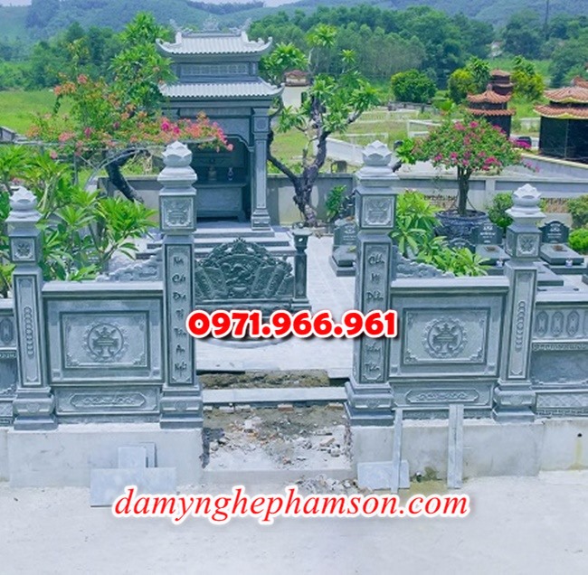 mẫu nghĩa trang nhà mồ cho khu lăng mộ dòng họ, gia đình bằng đá xanh rêu, xanh đen đẹp nhất hiện nay, khu nghĩa trang bằng đá tự nhiên nguyên khối chất lượng cao, khu nghĩa trang nhà mồ đá phong thủy chuẩn tâm linh được chạm khắc hoa văn tinh xảo theo yêu cầu khách hàng