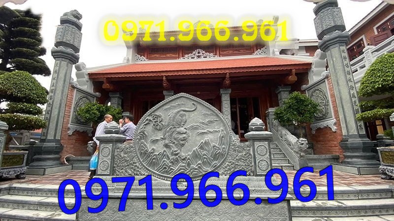 cuốn thư hay còn gọi bức bình phong trấn trạch bằng đá tự nhiên nguyên khối được đặt trong sân nhà thờ họ,bức cuốn thư chạm rồng phượng trước khu tâm linh đình làng, bức bình phong phong thủy đá xanh rêu trước khu lăng mộ gia đình đẹp, chuyên thiết kế cuốn thư bình phong theo yêu cầu khách hàng