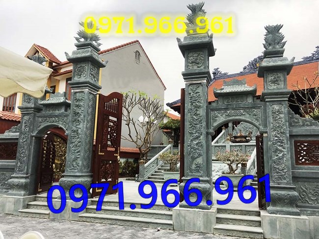 mẫu cổng đá xanh tự nhiên nguyên khối, cổng đá trước nhà thờ từ đường dòng họ, cổng đá tam quan đình làng khu tâm linh chùa, cổng đá hợp phong thủy khu lăng mộ gia đình, cổng đá nhà cổ khu biệt thự theo khách hàng 