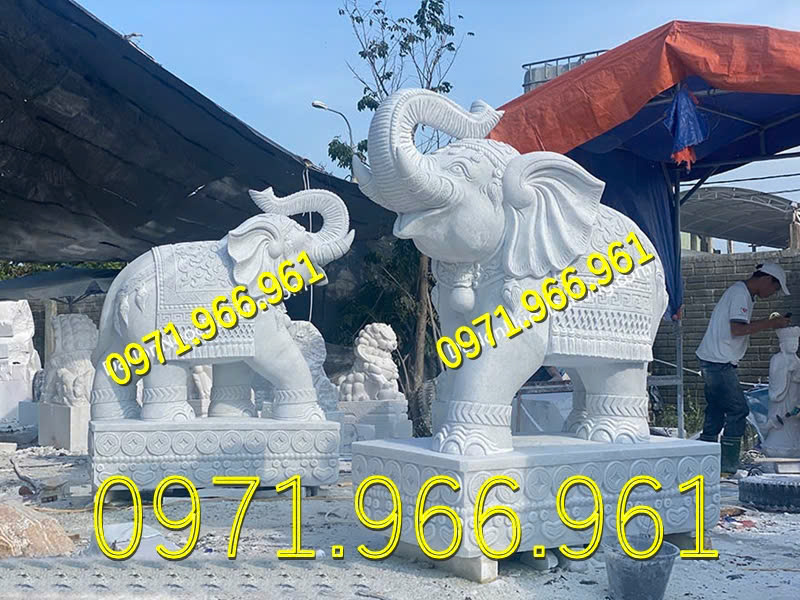 voi bằng đá tự nhiên nguyên khối canh cổng phong thủy trước nhà, voi đá sân vườn, trang trí khu biệt thự, voi đá nhà thờ họ, trấn trạch khu lăng mộ, voi đá phong thủy mang tài lộc, thịnh vượng, bình an, voi đá đặt trước cửa công ty, trang trí trong các công trình tâm linh