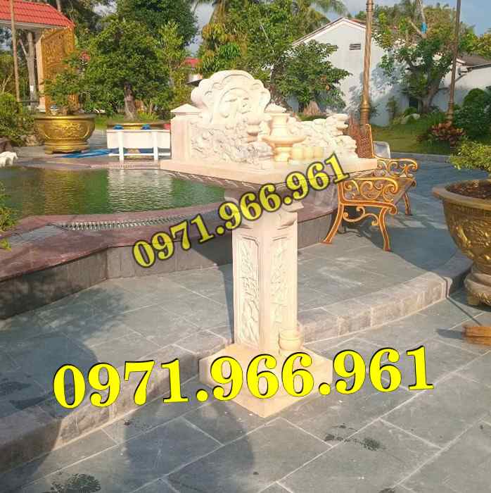 mẫu bàn thờ thiên bằng đá đẹp ngoài trời trước nhà hợp phong thủy, bàn thờ thiên đá xanh nguyên khối trong sân vườn, biệt thự, bàn thờ thiên chạm khắc hoa văn đẹp chuẩn phong thủy trước nhà thờ dòng họ, bàn thờ thiên là nét tâm linh, hút tài lộc cho gia chủ