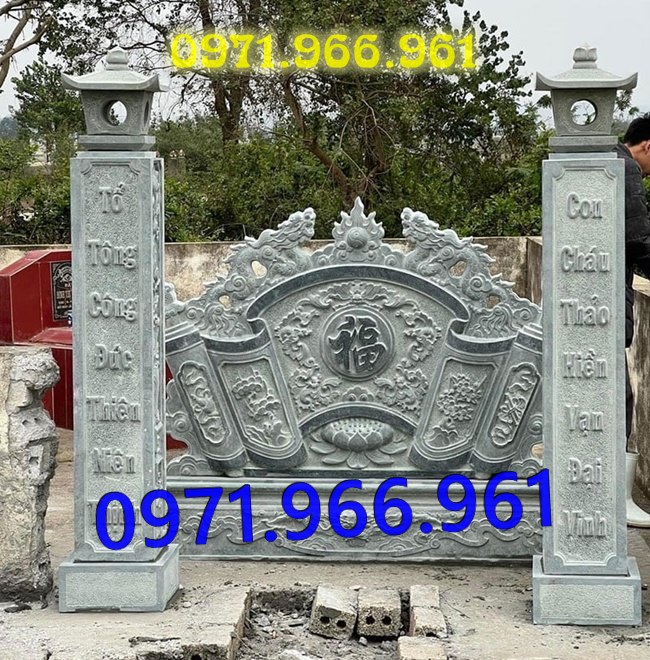 cuốn thư hay còn gọi bức bình phong trấn trạch bằng đá tự nhiên nguyên khối được đặt trong sân nhà thờ họ,bức cuốn thư chạm rồng phượng trước khu tâm linh đình làng, bức bình phong phong thủy đá xanh rêu trước khu lăng mộ gia đình đẹp, chuyên thiết kế cuốn thư bình phong theo yêu cầu khách hàng
