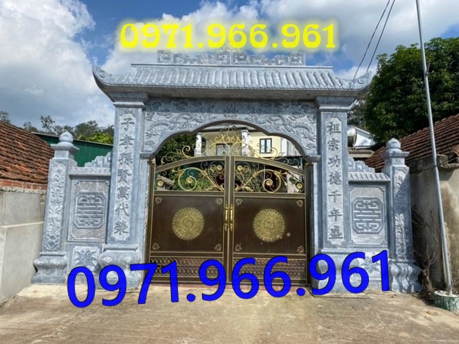 mẫu cổng đá xanh tự nhiên nguyên khối, cổng đá trước nhà thờ từ đường dòng họ, cổng đá tam quan đình làng khu tâm linh chùa, cổng đá hợp phong thủy khu lăng mộ gia đình, cổng đá nhà cổ khu biệt thự theo khách hàng