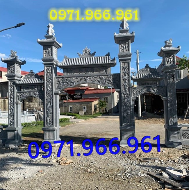 mẫu cổng đá xanh tự nhiên nguyên khối, cổng đá trước nhà thờ từ đường dòng họ, cổng đá tam quan đình làng khu tâm linh chùa, cổng đá hợp phong thủy khu lăng mộ gia đình, cổng đá nhà cổ khu biệt thự theo khách hàng 