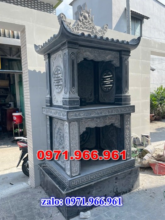 am thờ tro cốt bằng đá tự nhiên nguyên khối ngoài tời phong thủy cho gia đình, am thờ tro cốt đá xanh nhập khẩu cao cấp kích thước chuẩn, am thờ tro cốt bằng đá chạm khắc hoa văn đẹp, chất liệu đá theo yêu cầu của khách hàng