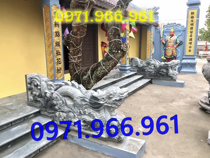 mẫu tượng rồng đá nguyên khối phong thủy trước nhà thờ họ, gia đình, rồng đá xanh ninh bình được điêu khắc thủ công trước cổng, rồng đá phong thủy trước sân vườn, khu tâm linh, rồng đá tự nhiên trước cổng khu lăng mộ, và những nơi trang nghiêm
