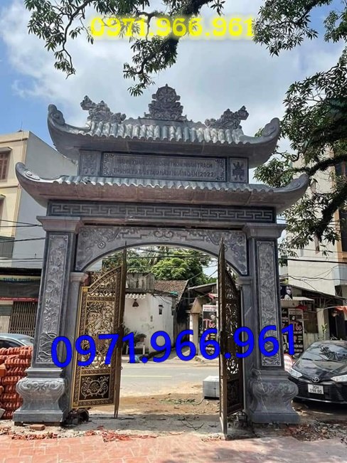 mẫu cổng đá xanh tự nhiên nguyên khối, cổng đá trước nhà thờ từ đường dòng họ, cổng đá tam quan đình làng khu tâm linh chùa, cổng đá hợp phong thủy khu lăng mộ gia đình, cổng đá nhà cổ khu biệt thự theo khách hàng 