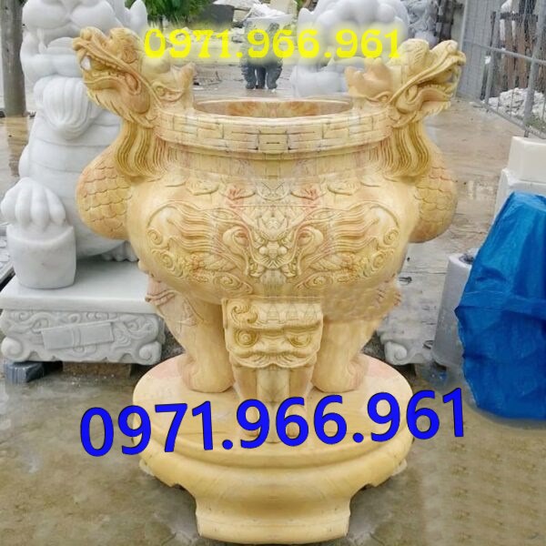 lư đỉnh bằng đá tự nhiên nguyên khối cao cấp ngoài trời bền đẹp, lư đỉnh đá phong thủy chuẩn tâm linh trước nhà thờ họ hay từ đường, lư đỉnh đá thờ cúng tâm linh khu lăng mộ, lư đỉnh đá xanh trước cổng tam quan hay khu tưởng niệm, thiết kế lư đỉnh đá cao cấp theo yêu cầu khách hàng 
