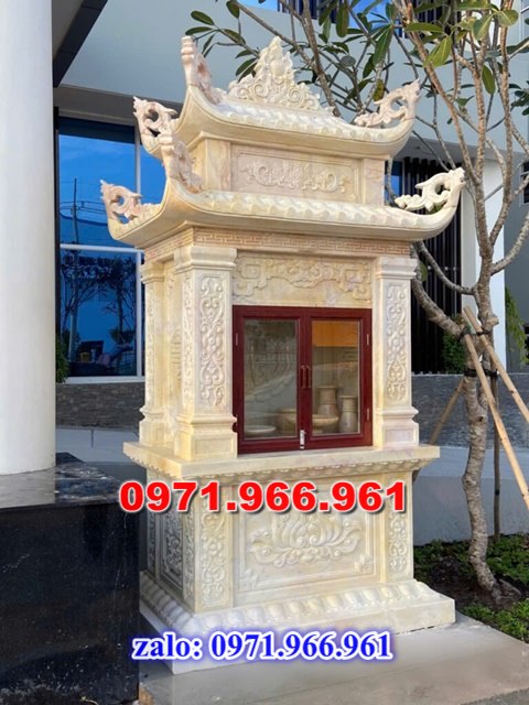 miếu thờ bằng đá tự nhiên nguyên khối thờ thần linh ngoài trời trước nhà, miếu thờ sân vườn phong thủy, trấn trạch, các công trình tâm linh, miếu thờ trước dòng họ gia đình bằng đá xanh ninh bình, miếu thờ được điêu khắc hoa văn tinh sảo theo nhu cầu khách hàng 