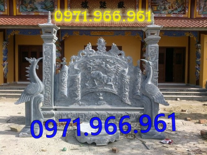 cuốn thư hay còn gọi bức bình phong trấn trạch bằng đá tự nhiên nguyên khối được đặt trong sân nhà thờ họ,bức cuốn thư chạm rồng phượng trước khu tâm linh đình làng, bức bình phong phong thủy đá xanh rêu trước khu lăng mộ gia đình đẹp, chuyên thiết kế cuốn thư bình phong theo yêu cầu khách hàng
