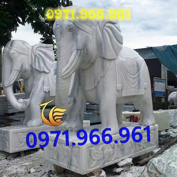 voi bằng đá tự nhiên nguyên khối canh cổng phong thủy trước nhà, voi đá sân vườn, trang trí khu biệt thự, voi đá nhà thờ họ, trấn trạch khu lăng mộ, voi đá phong thủy mang tài lộc, thịnh vượng, bình an, voi đá đặt trước cửa công ty, trang trí trong các công trình tâm linh