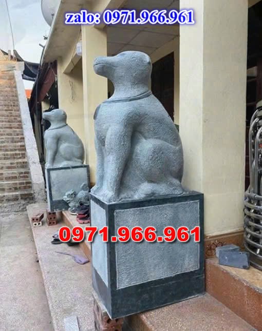 chó đá phong thủy trước nhà, chó đá trấn trạch lăng mộ nhà thờ, chó đá nguyên khối chạm điêu khắc, tượng chó đá cổ trước chùa từ đường miếu,  ngoài chùa, cửa đình, nhà thờ dòng họ gia đình, linh thiêng, được điêu khắc tinh sảo, bằng đá xanh ninh bình, đá thanh hóa, đá trắng, đá vàng, đá thạch anh, đá granite, theo yêu cầu của khách hàng