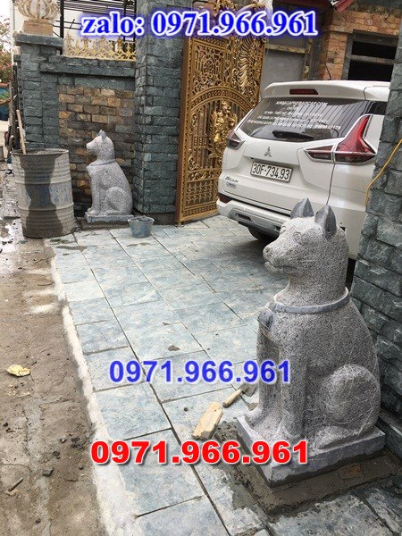 chó đá phong thủy trước nhà, chó đá trấn trạch lăng mộ nhà thờ, chó đá nguyên khối chạm điêu khắc, tượng chó đá cổ trước chùa từ đường miếu,  ngoài chùa, cửa đình, nhà thờ dòng họ gia đình, linh thiêng, được điêu khắc tinh sảo, bằng đá xanh ninh bình, đá thanh hóa, đá trắng, đá vàng, đá thạch anh, đá granite, theo yêu cầu của khách hàng